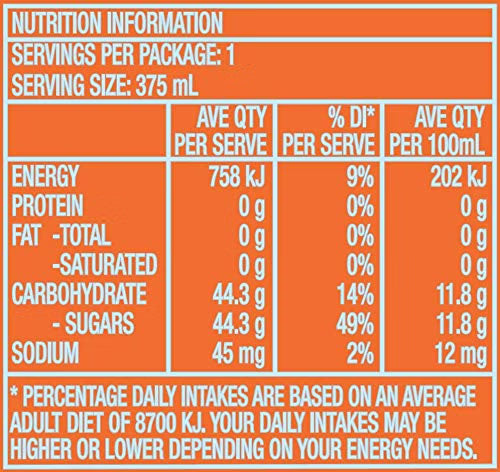 Sunkist Orange Soft Drink, 30 x 375ml
