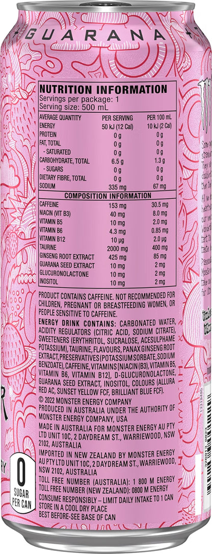 Monster Energy Drink Ultra Strawberry Dreams 24 x 500ml