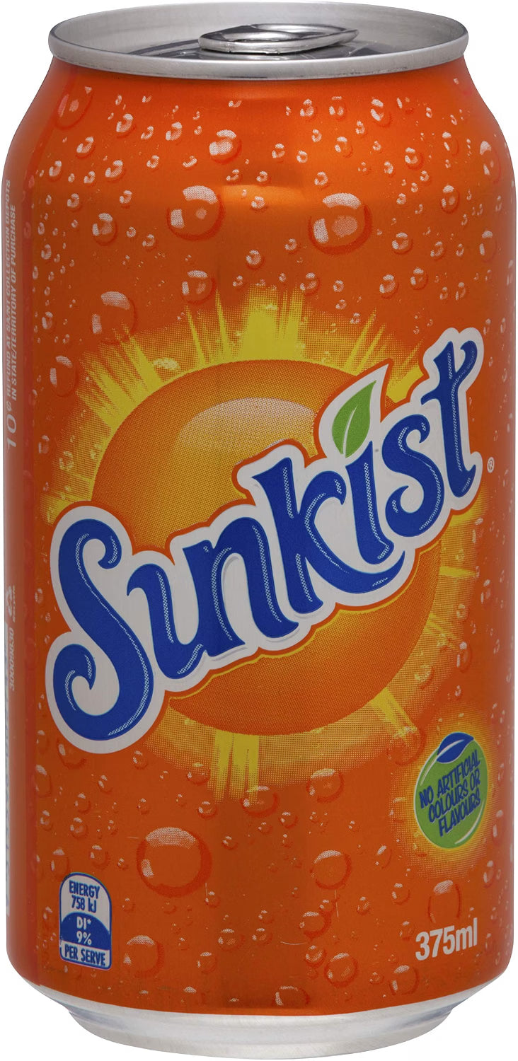 Sunkist Orange Soft Drink, 30 x 375ml