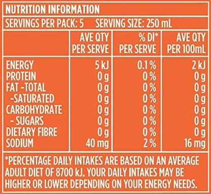 Sunkist Zero Sugar Soft Drink, 12 x 1.25L