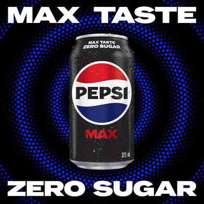Pepsi Max No Sugar Soft Drink Can 375 ml (Pack of 24)