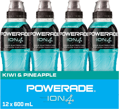 Powerade ION4 Kiwi & Pineapple Sipper Cap Multipack Bottles 12 x 600mL