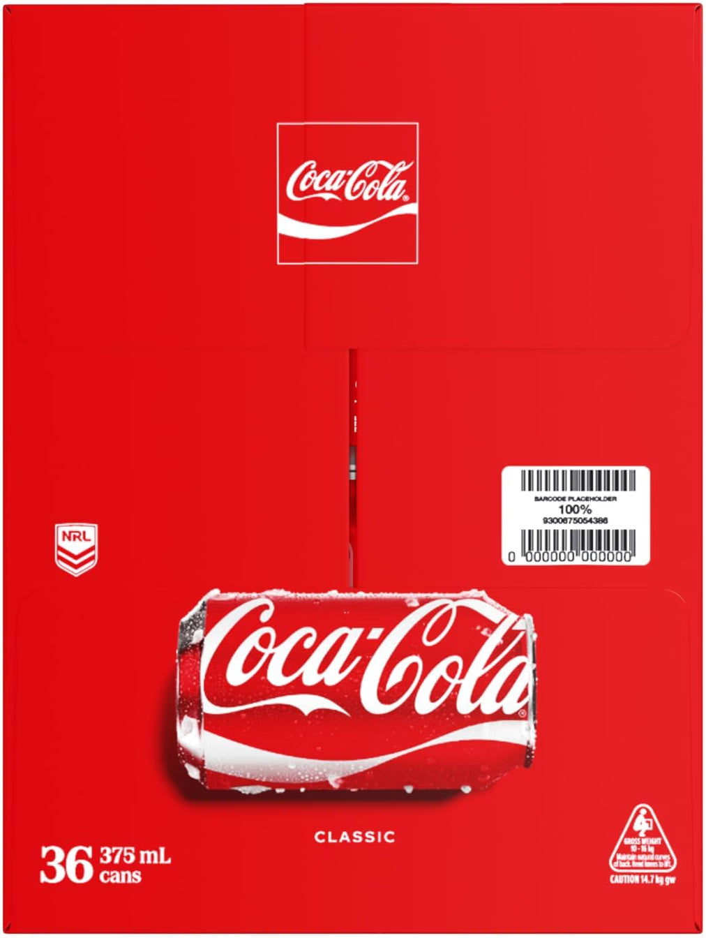 Coca-Cola Classic Soft Drink Multipack Cans 36 x 375mL