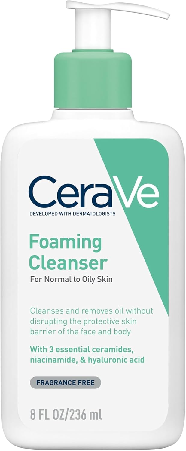 CeraVe Foaming Cleanser with Niacinamide & Ceramides for Oily Skin