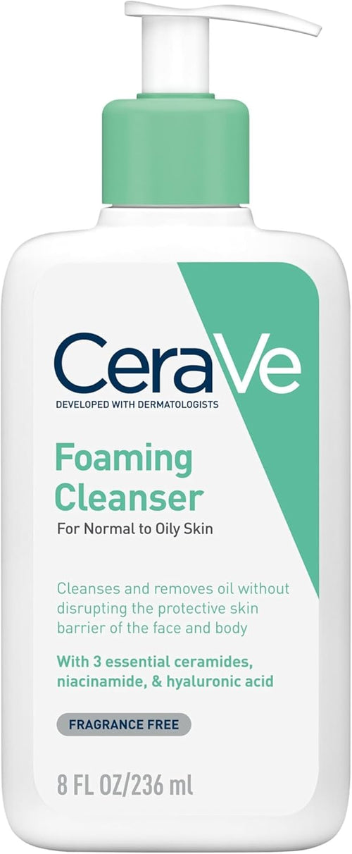 CeraVe Foaming Cleanser with Niacinamide & Ceramides for Oily Skin