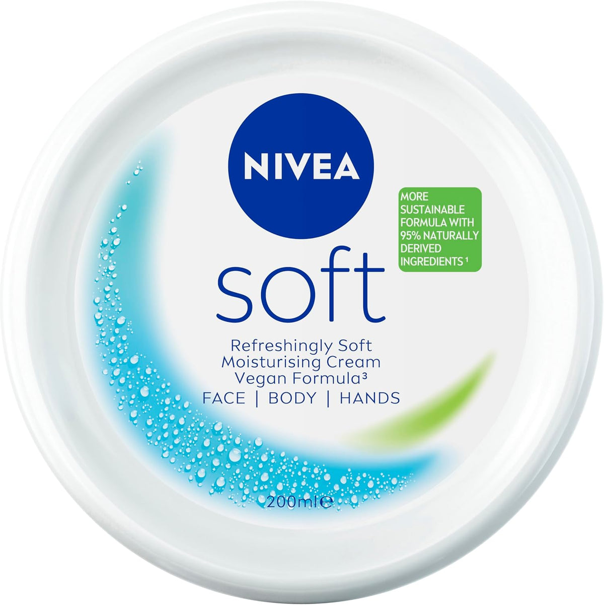 NIVEA Soft Moisturising Cream 200ml | Face and Body Lotion | With Vitamin E & Jojoba Oil | Softening and Hydrating Formula | All Skin Types | Long-Lasting Moisture