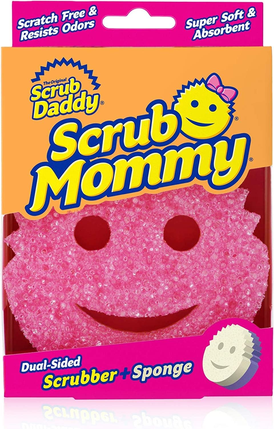 Scrub Mommy - Multipurpose Cleaning Scrubber and Sponge - One Side for Scrubbing, The Other for Mopping Up - Scratch Free, Odour Resistant, Ergonomic