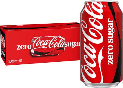 Coca-Cola Zero Sugar Soft Drink Multipack Cans 10 x 375 mL