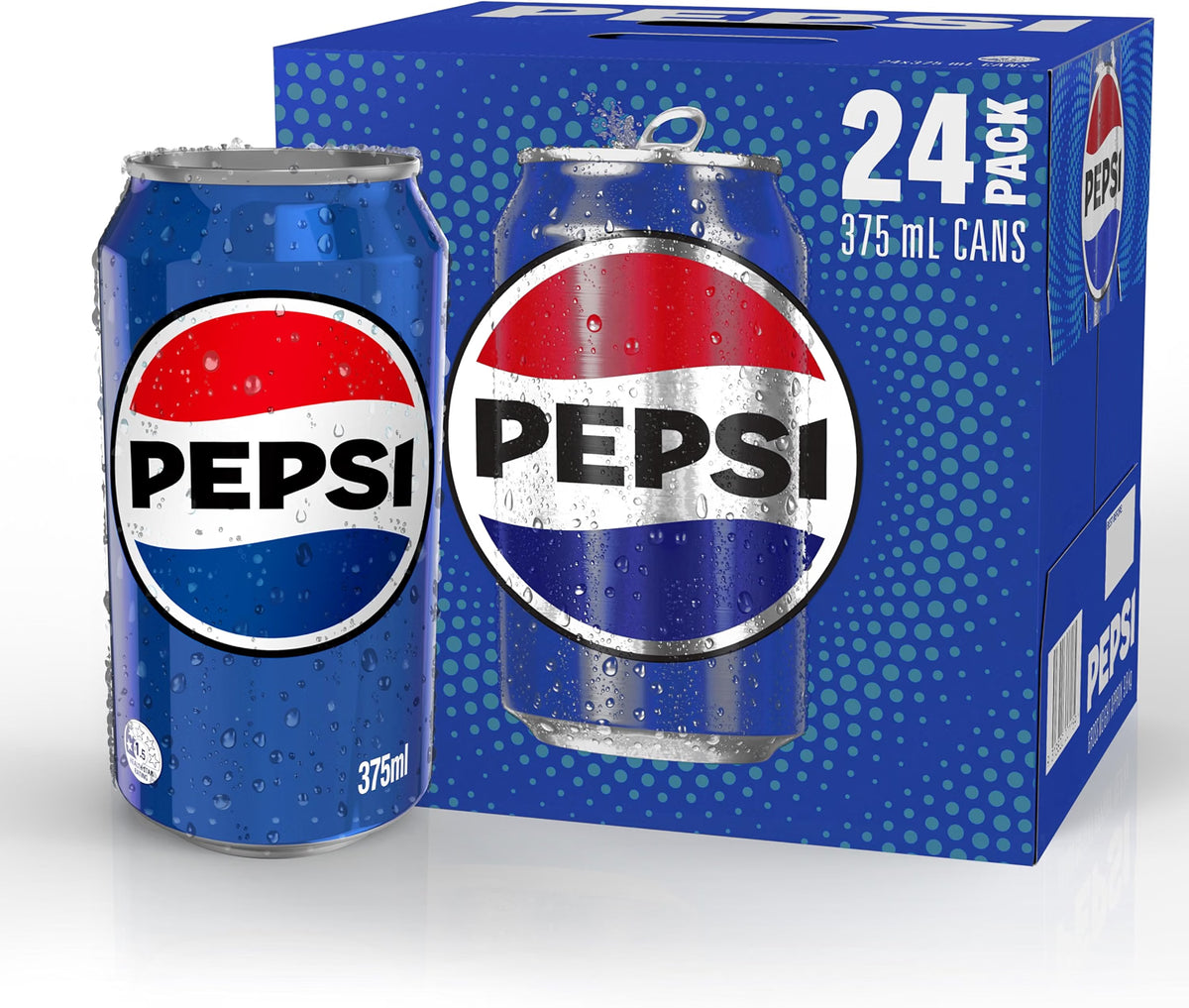 Pepsi Cola Soft Drink Can 375 ml (Pack of 24)