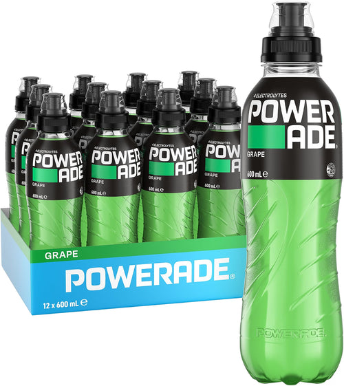 Powerade ION4 Grape Sports Drink Sipper Cap Multipack Bottles 12 x 600mL