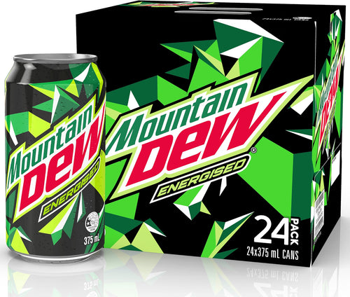 Mountain Dew Citrus Energised Soft Drink Can 375 ml (Pack of 24)
