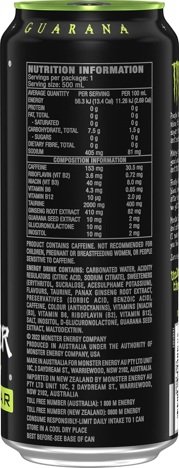 Monster Energy Drink Original Zero Sugar 24 x 500ml