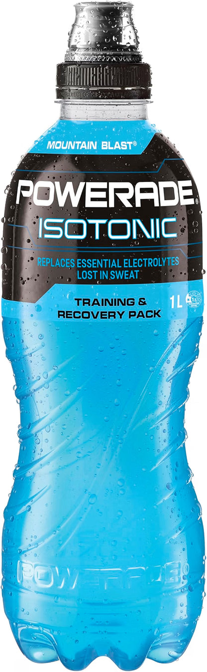 Powerade ION4 Mountain Blast Sports Drink Sipper Cap Multipack Bottles 12 x 1L