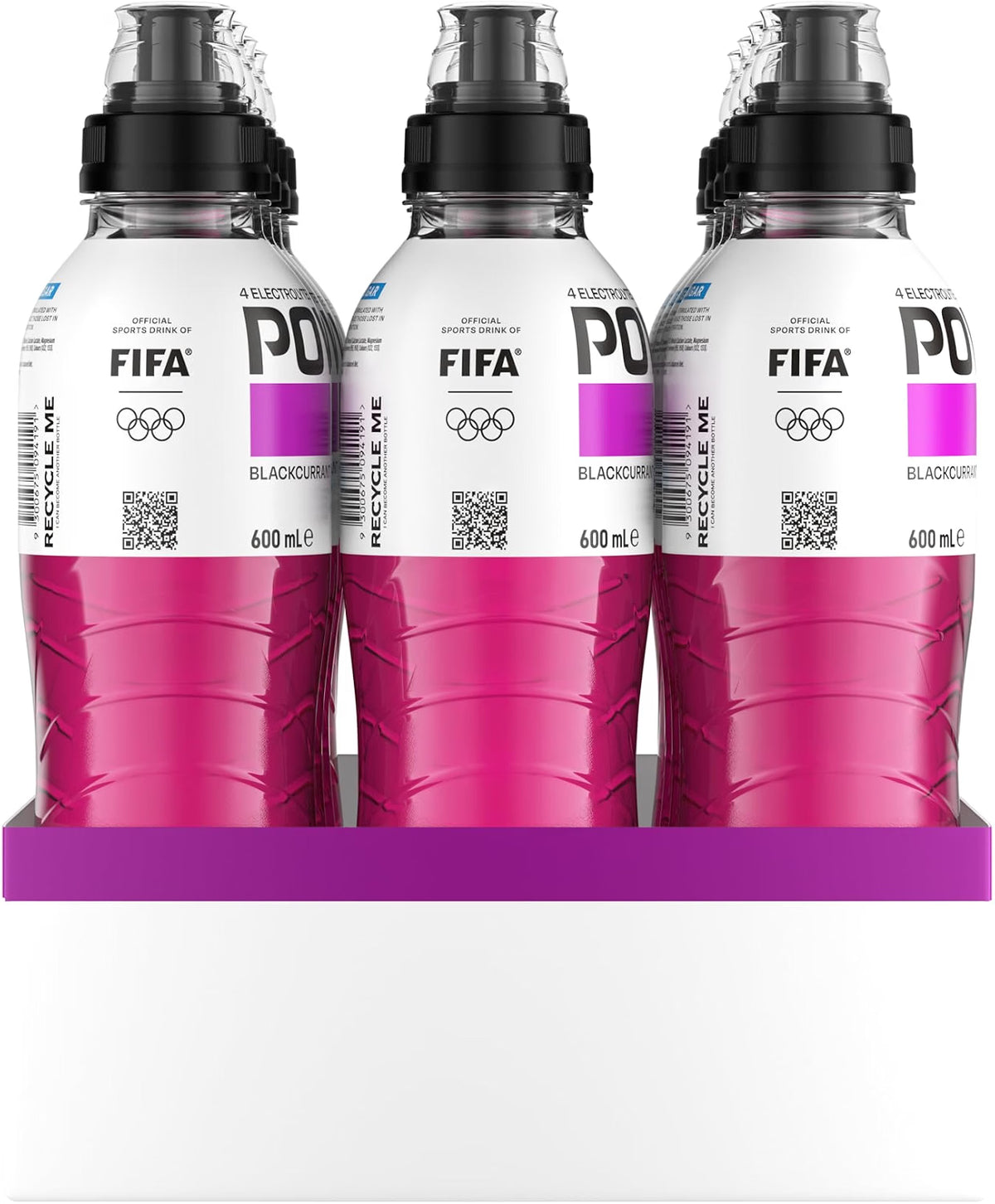 Powerade Zero Sugar Blackcurrant Sipper Cap Multipack Bottles 12 x 600mL
