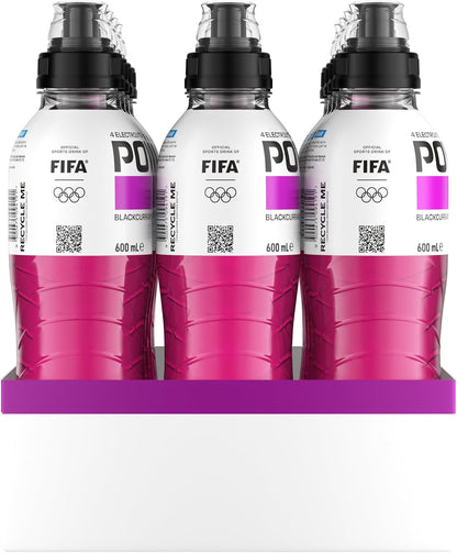 Powerade Zero Sugar Blackcurrant Sipper Cap Multipack Bottles 12 x 600mL