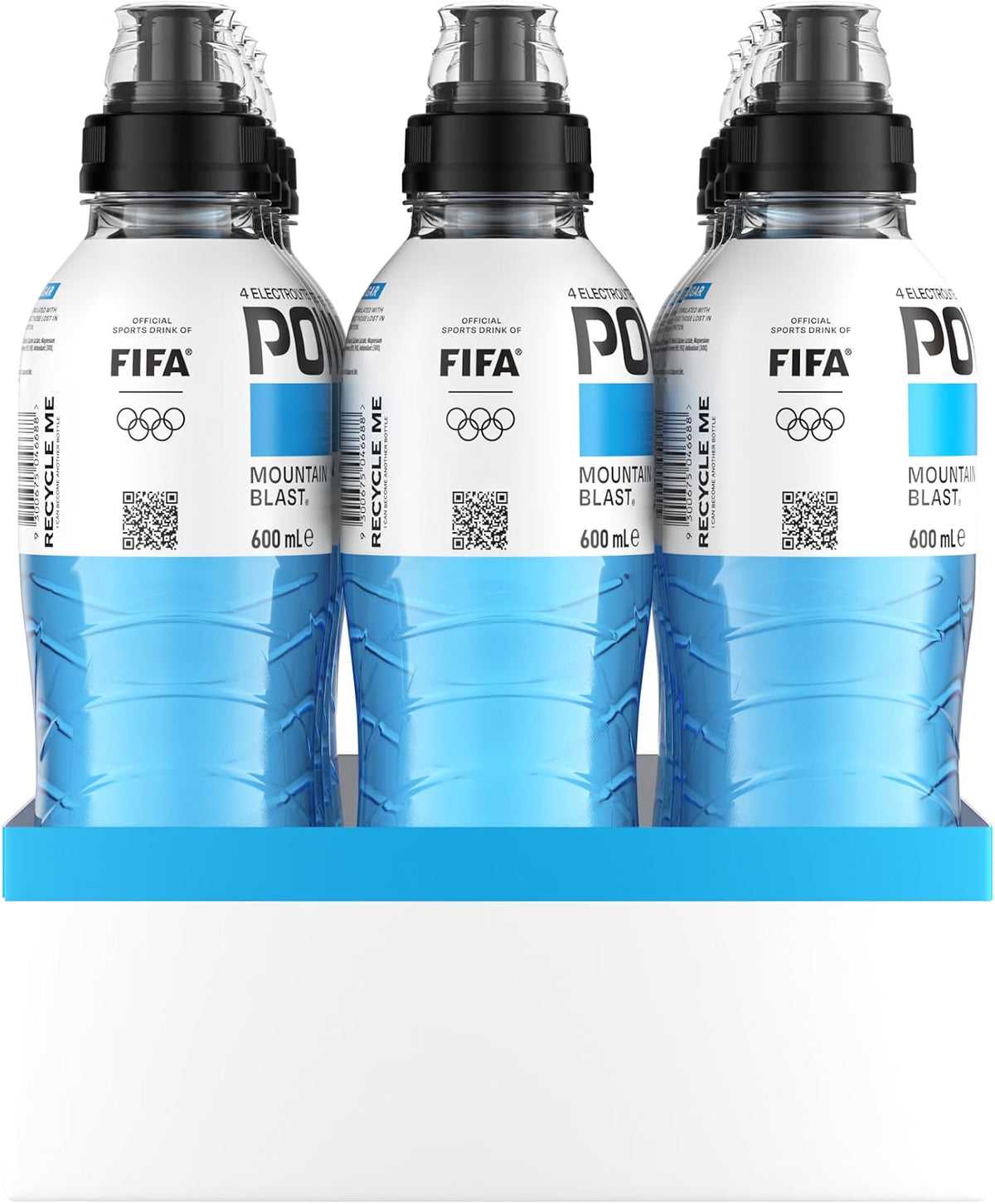 Powerade Zero Sugar Mountain Blast Sports Drink Sipper Cap Multipack Bottles 12 x 600mL