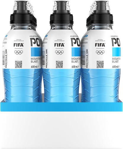 Powerade Zero Sugar Mountain Blast Sports Drink Sipper Cap Multipack Bottles 12 x 600mL
