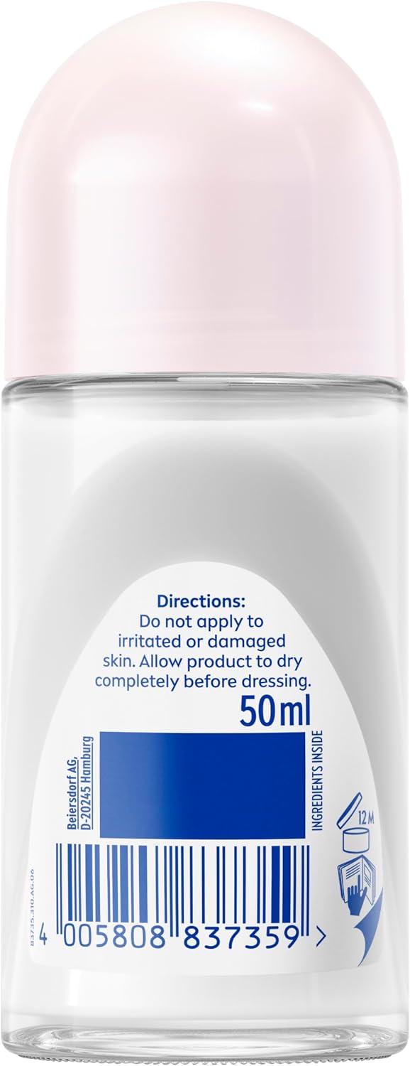 NIVEA Pearl and Beauty Roll-On Deodorant 50ml | Anti-Perspirant Deodorant for Women | 48-hour Protection from Sweat & Body Odour | With Black Pearl Extracts | Long-Lasting Fragrance (Pack of 2)