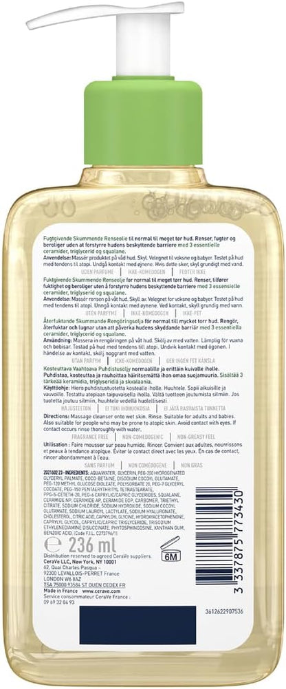 CeraVe Hydrating Foaming Oil Cleanser Face Wash with Ceramides 236ml