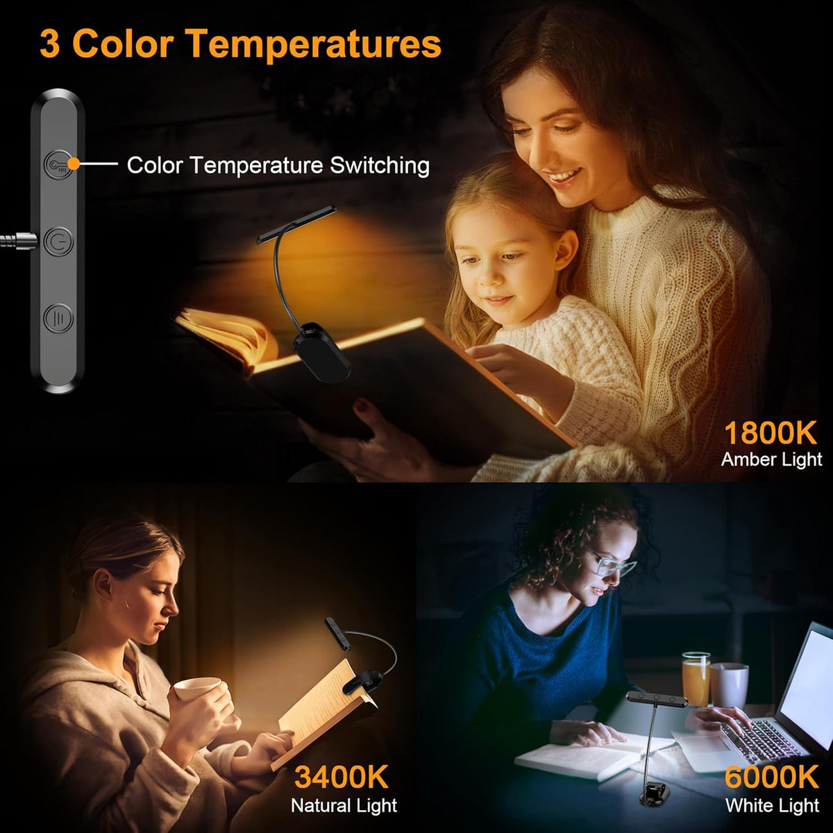 Gritin 19 LED Rechargeable Book Light for Reading in Bed-Memory Function