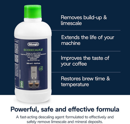 De'Longhi | EcoDecalk | DLSC500 | Natural Descaler For Coffee Machines | 500ML Pack