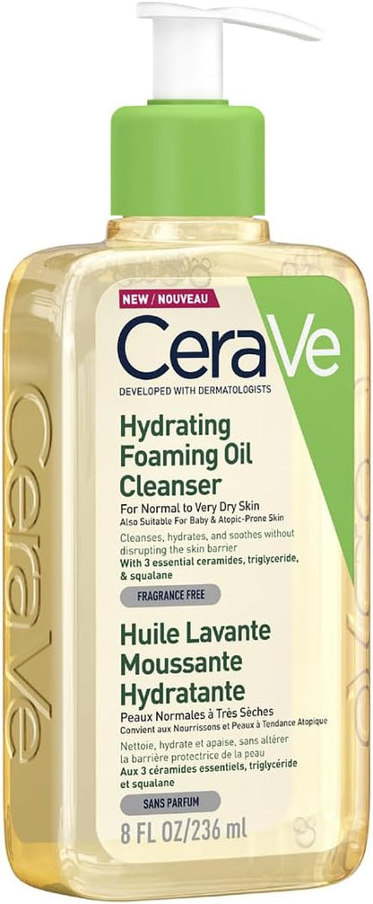 CeraVe Hydrating Foaming Oil Cleanser Face Wash with Ceramides 236ml