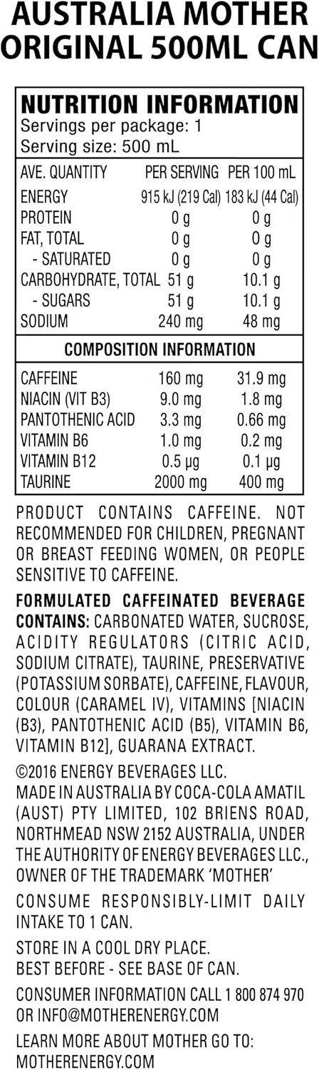 Mother Energy Drink Original 24 x 500ml