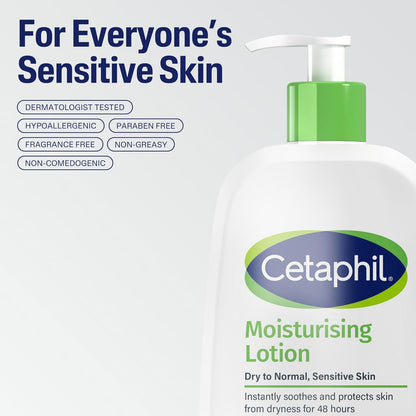 Cetaphil Moisturising Lotion 1L, Face & Body Moisturiser