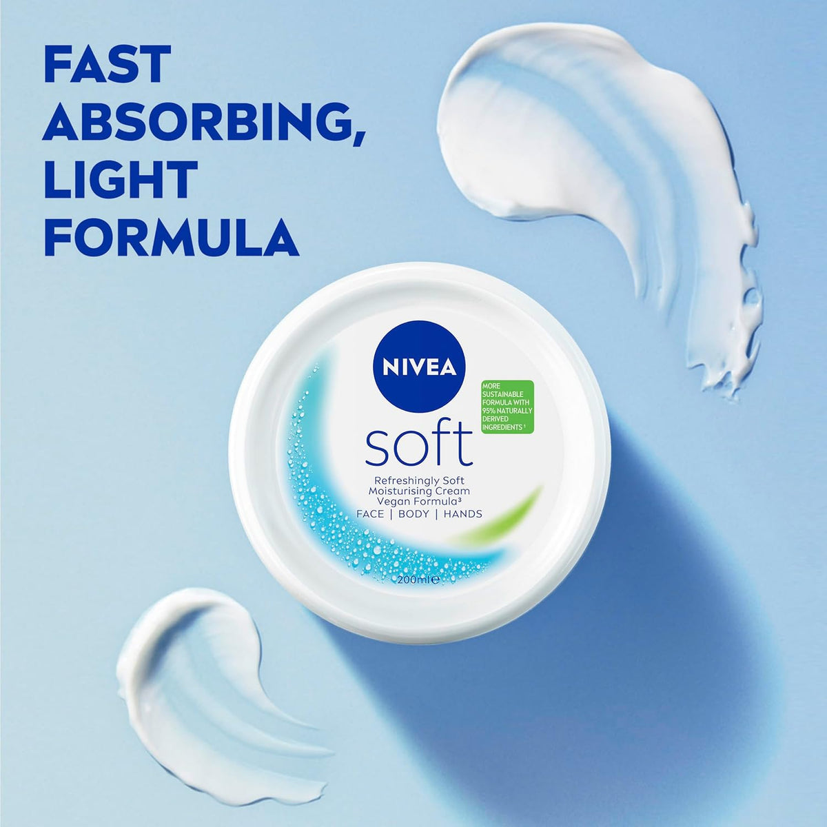 NIVEA Soft Moisturising Cream 200ml | Face and Body Lotion | With Vitamin E & Jojoba Oil | Softening and Hydrating Formula | All Skin Types | Long-Lasting Moisture