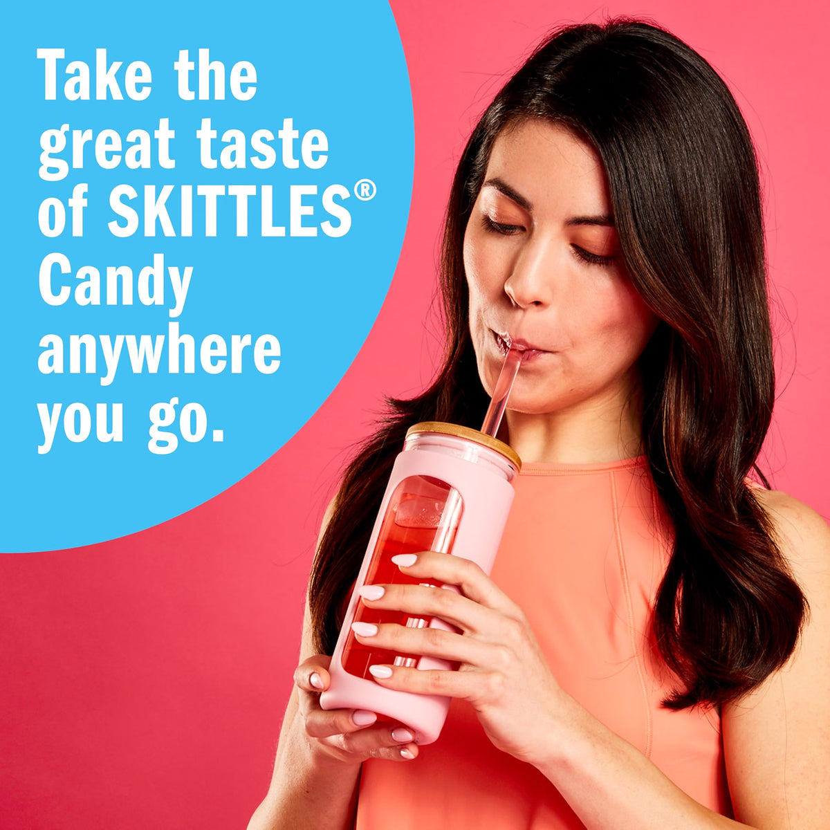 Skittles Singles To Go Variety Pack, Watertok Powdered Drink Mix, Zero Sugar, Low Calorie, Includes 4 Flavors, 1 Box (20 Single Servings) (Tropical)