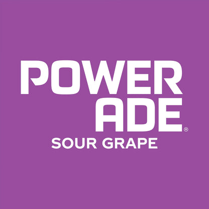 Powerade Sour ION4 Grape Shocker Electrolyte Sports Drink Sipper Multipack Bottles 12 x 600mL