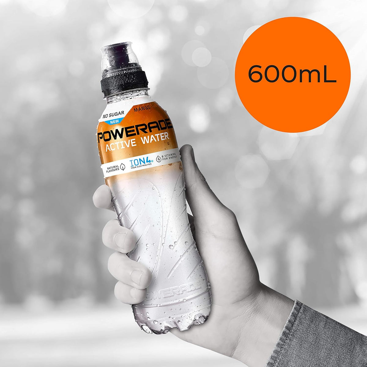 Powerade Zero Sugar Active Water Mango Sipper Cap Multipack Bottles 12 x 600mL